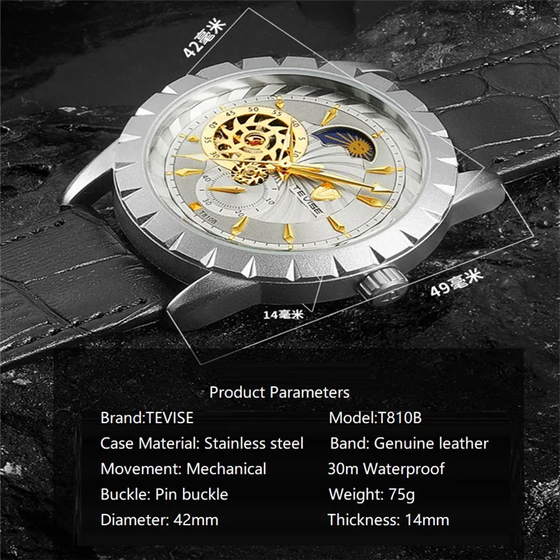 Мужские часы Топ люксовый бренд Tourbillon Мужские кожаные автоматические механические часы водонепроницаемые спортивные армейские военные наручные часы