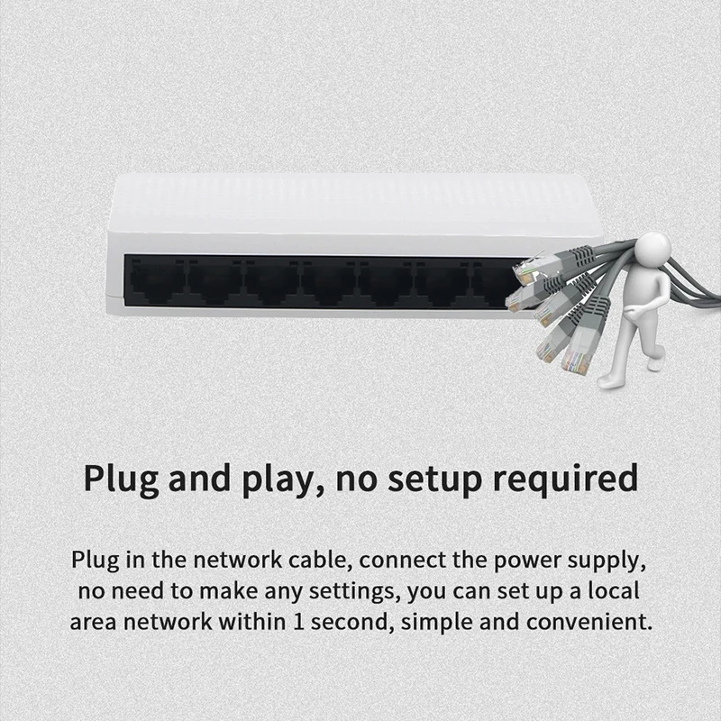 GLVISION GLS108 8 Port Настольный Ethernet коммутатор 10/100 Мбит/с автоматическое согласование