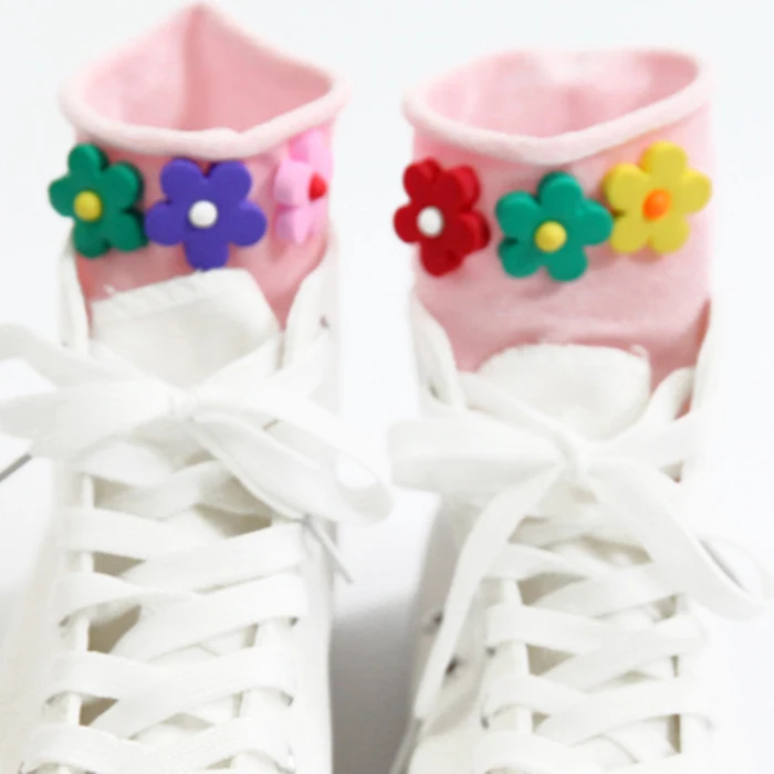 Носки с цветочным рисунком, с мультяшным принтом, яркие цвета, свободные, с манжетами, короткие носки для женщин, девочек GDD99