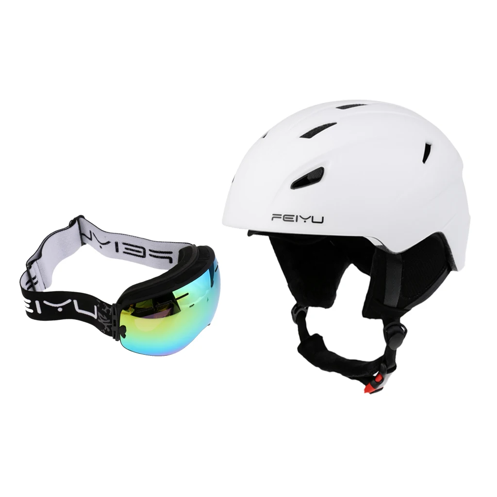 Adult Ski Helmet + Ski Goggles for Skiing Snowboard Winter Snow Sport Snow Skiing Glasses Anti-fog Ski Mask