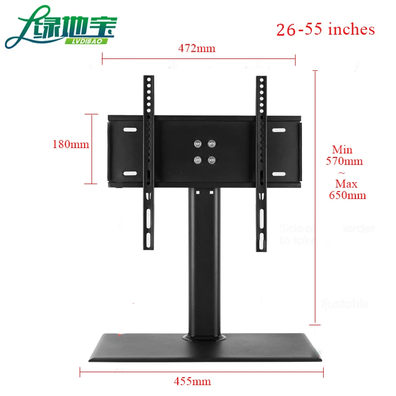 Soporte Universal de escritorio para TV, Base para pantalla plana LCD LED de 26 -55, altura ajustable, VESA 400x400mm, carga de hasta 66 libras