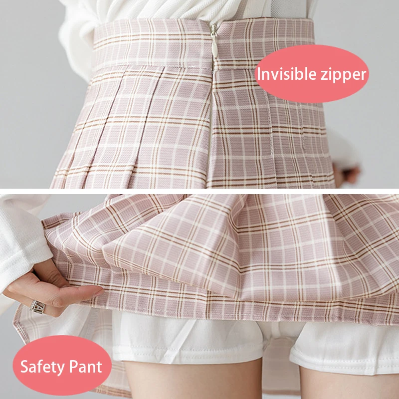 New Summer Skirt High Waist Women Plaid Skirt Preppy Style School Uniforms Harajuku Fashion Pleated Skirt Dance Skirt XS-XXL