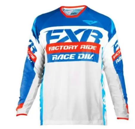 Синий siete camiseta descendente, длинные camisetas de carrera de bicicleta larga para hombres camiseta DH MX Jersey - Цвет: Синий