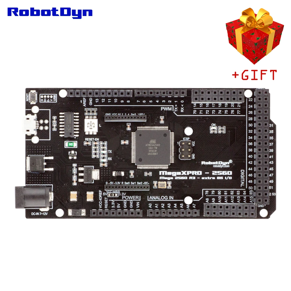 Baratos Mega XPro 2560 R3 extra 86 i o, CH340C ATmega2560 16AU, RGB LED, 5V | 3,3 V nivel lógico. Compatible con Arduino IDE