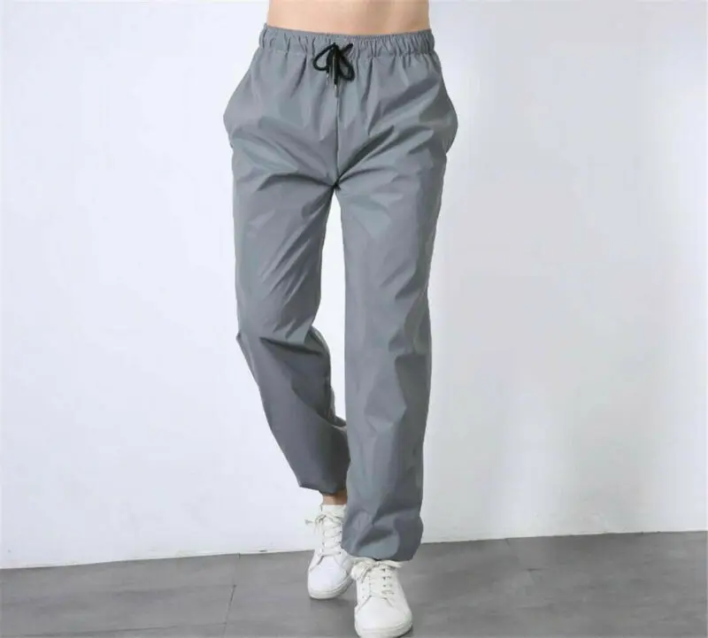New Men Streetwear Reflective Pants Men Women Casual Elastic Waist Slim Beam Foot Trousers Sweatpants Cycling Jogger at Night
