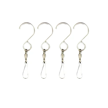 

4 Pcs Bearing Hooks Stainless Steel Rotating 360 Degrees S Shape Swivel Spin Display Hanger Wind-Rotating Hook