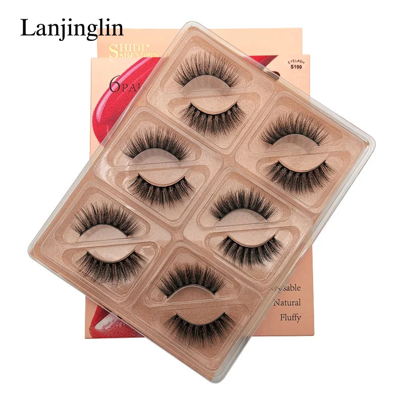 LANJINGLIN 6 pairs wispy natural false eyelash soft volume 3d mink lashes fluffy faux cils makeup eyelashes extension cilios LANJINGLIN 6 pairs wispy natural false eyelash soft volume 3d mink lashes fluffy faux cils makeup eyelashes extension cilios