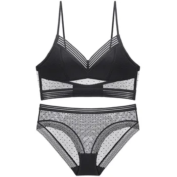 

Big Dew Back bralette French Sexy Lace Underwear Female Thin Triangle Cup Beauty Back wen xiong tao Installed 8807TZ