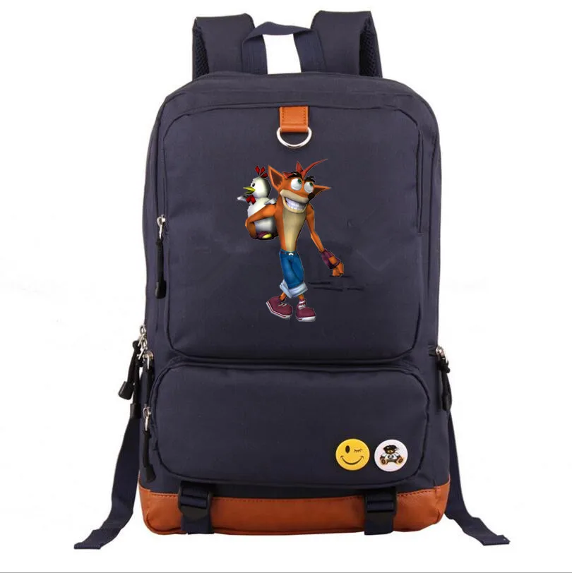 Детская школьная сумка холщовый рюкзак Crash Bandicoot Mochila Студенческая сумка на плечо дорожная сумка для ноутбука рюкзак для подростков - Цвет: 11