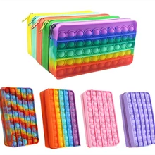 

Fidget Toys Push Bubble Pencil Case Antistress Soft Squishy Kids Toys Gifts Finger Pop Children Stress Relief Squeeze Toy