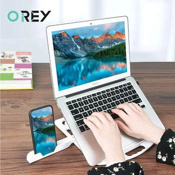 

360 Rotating Foldable Laptop Stand Support Notebook Stand Holder For Macbook Air Pro HP Cooling Bracket With Phone Holder Riser