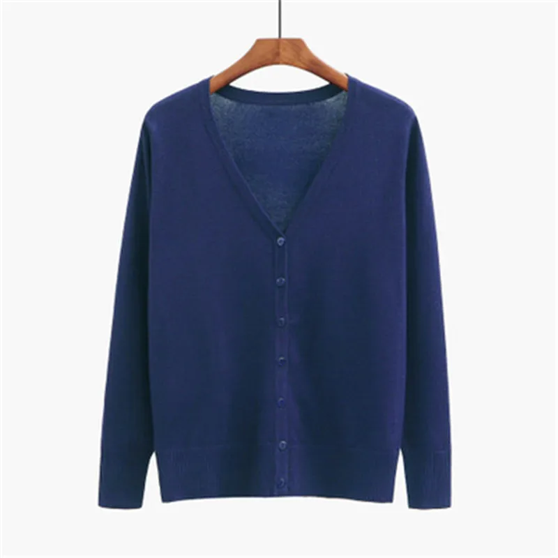4XL 5XL осень и зима женский кашемировый кардиган с v-образным вырезом вязаная рубашка тонкая Корейская версия большого размера короткий женский свитер - Цвет: stone blue