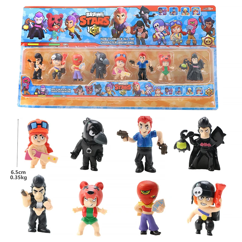 

8pcs/set Brawling Star Game Dolls Anime Figure Toy Hero Crow Jessie Colt Doll Boy Girl Toys Childrens for Birthday Gift