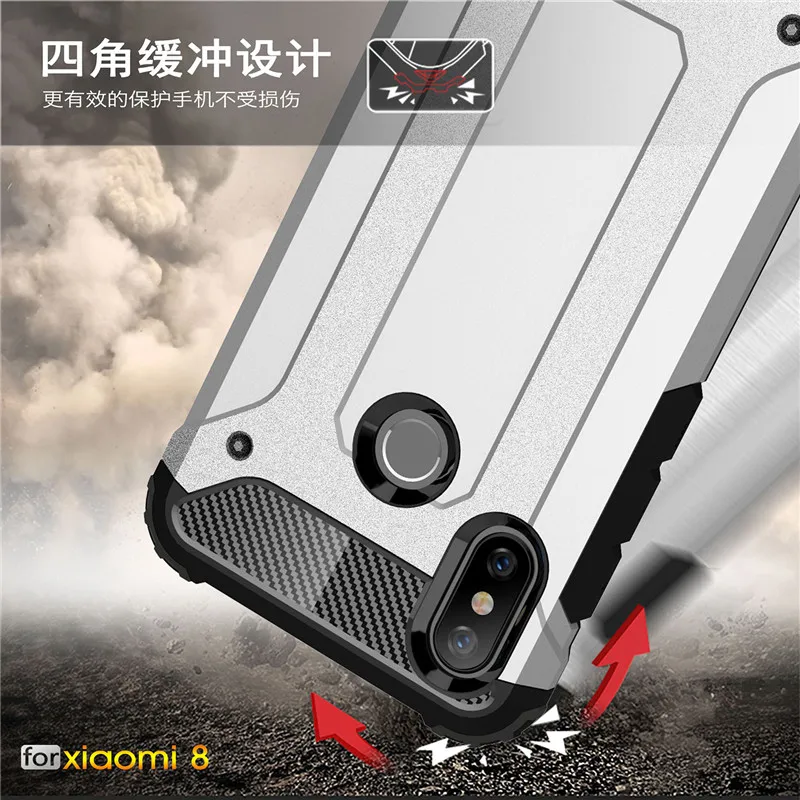 

For Xiaomi Mi 8 Case Armor Shockproof Silicone Phone Case For Xiaomi Mi 8 Phone Cover Bumper Case For Xiaomi Mi 8 Capa Shell