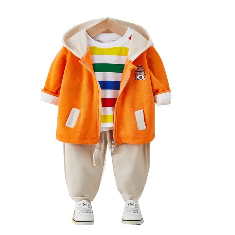 

New Spring Autumn Baby Boy Girls Clothes Children Cotton Jacket T Shirt Pants 3Pcs/sets Toddler Fashion Costume Kids Tracksuits