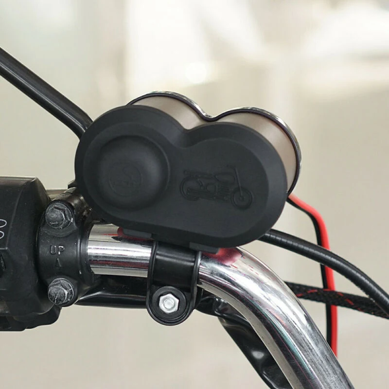 

19 Digital LED Display Alloy Practical Motorcycle 5V 4.2A Dual USB Charger Socket Adapter Power DC 12-24V 1.5m