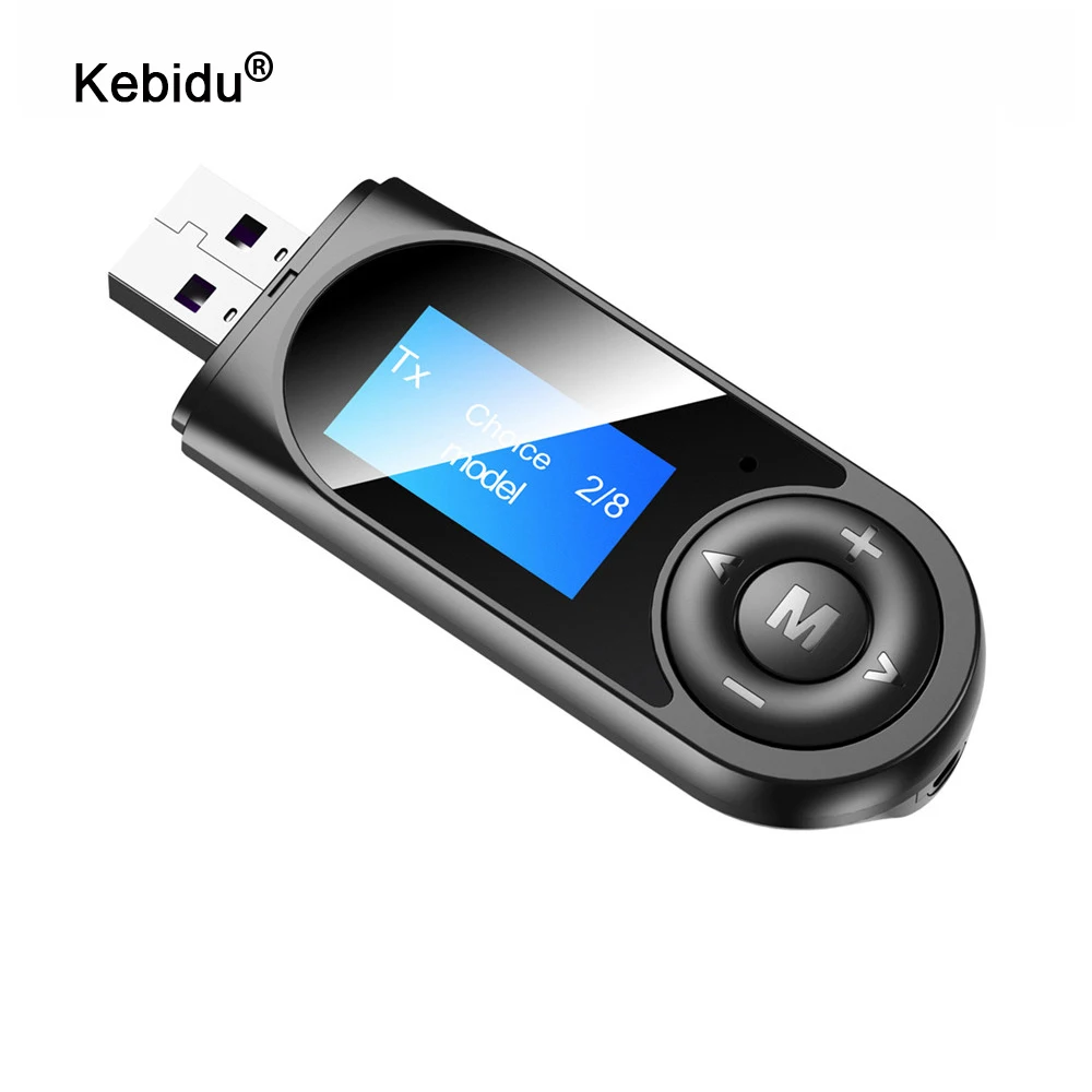 UUO USB Bluetooth 5.0 Transmitter Receiver 2-in-1 Mini Wireless Audio Receiver 3.5mm Bluetooth Adapter for PC TV Speaker Headphones Car Projector Home Stereo 