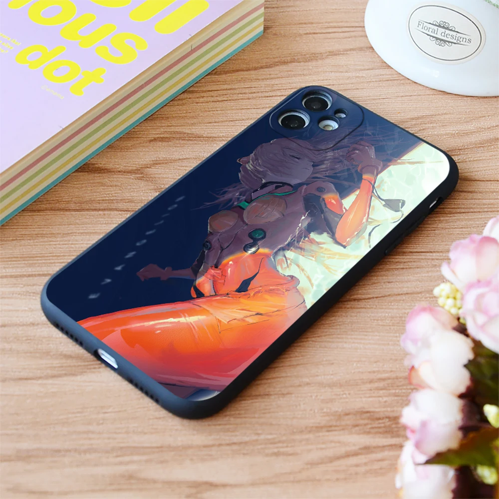 

For iPhone Anime Closed Eyes Art Print Soft Matt Apple iPhone Case For 6 7 8 11 12 Plus Pro X XR XS MAX SE