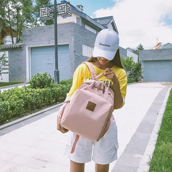 

Backpack Large-Capacity School-Bags Preppy-Style Fashion Solid Women Zipper