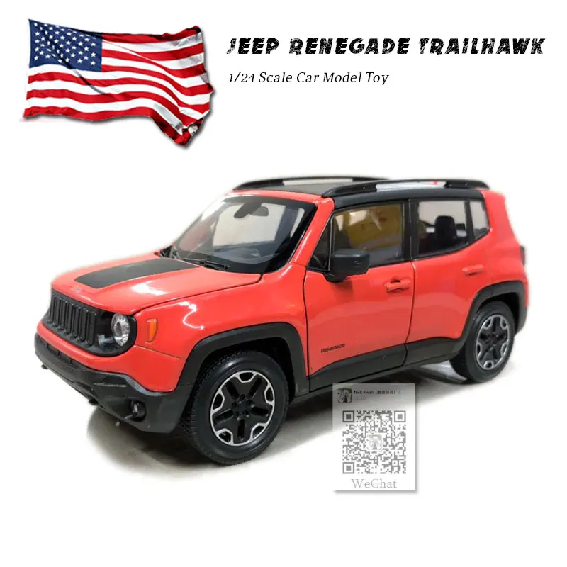 RIAN DAY 1/24 масштабная модель автомобиля SUV Toys Jeep Renegade Trailhawk литая металлическая модель автомобиля игрушка для подарка/коллекции/детей