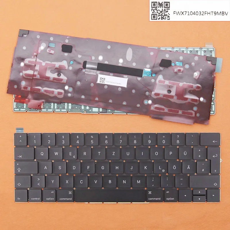 

GR German Layout Laptop Replacement keyboard for Apple MacBook Pro 13.3" A1706 Black (With Backlit Board) Laptop Parts