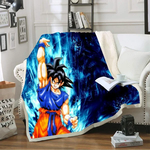 На заказ мультфильм Dragon Ball одеяло мягкое Коралловое домашнее полотенце дети Шерпа флис 3D печать мальчики девочки покрывало для кровати диван 150x200 см - Цвет: Color-11
