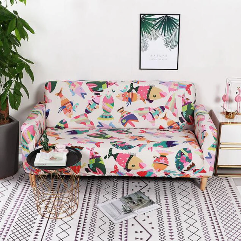 Живописный мультфильм эластичные Sectional секционные чехлы для диванов стрейч полиэстер все включено диван полотенце чехол для дивана и диванных подушек диван Чехол