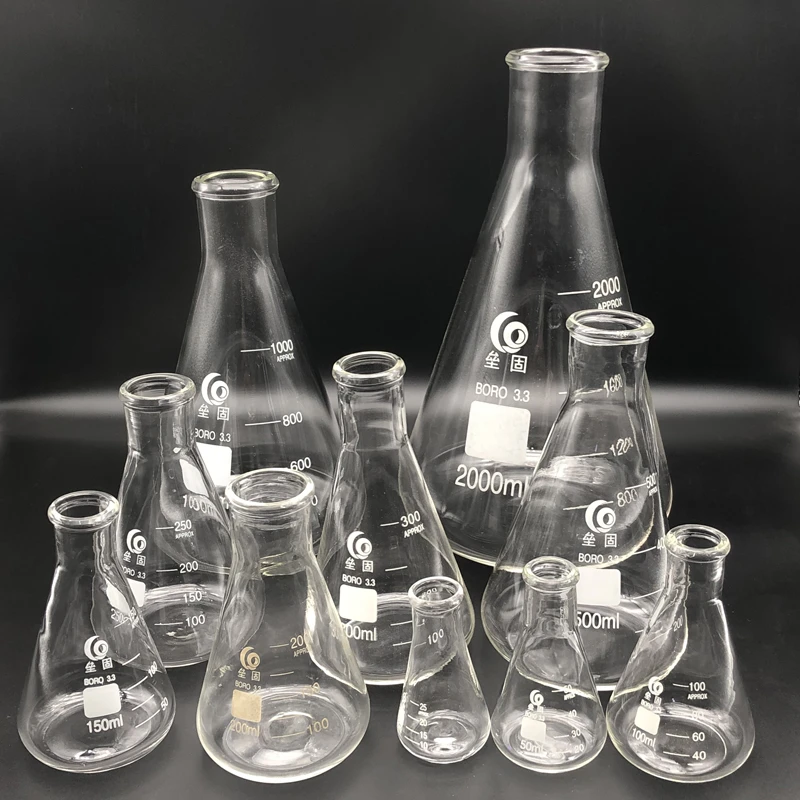 Thicken Glass Erlenmeyer Flask Laboratory Conical Flask Borosilicate 3.