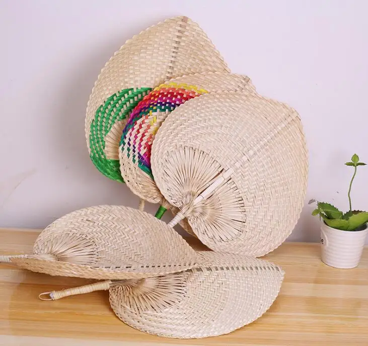

Traditional Chinese Craft Home Decoration Palm Leaves Fans Handmade Wicker Multicolor Palm Fan Free Shipping LX1037