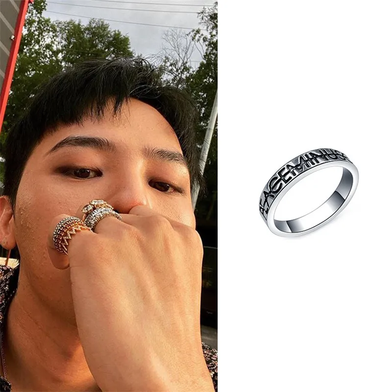 Kpop ドラゴンと犬の彫刻ファン 1ピース リング 金属彫刻ファン ギフトh8 指輪 Aliexpress