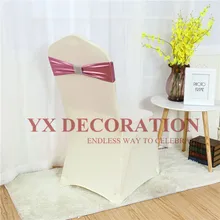 Горячая распродажа 50 шт. металлическое бронзирование лайкра повязка на стул спандекс лента Чехлы для стула ленты для украшения свадебного мероприятия