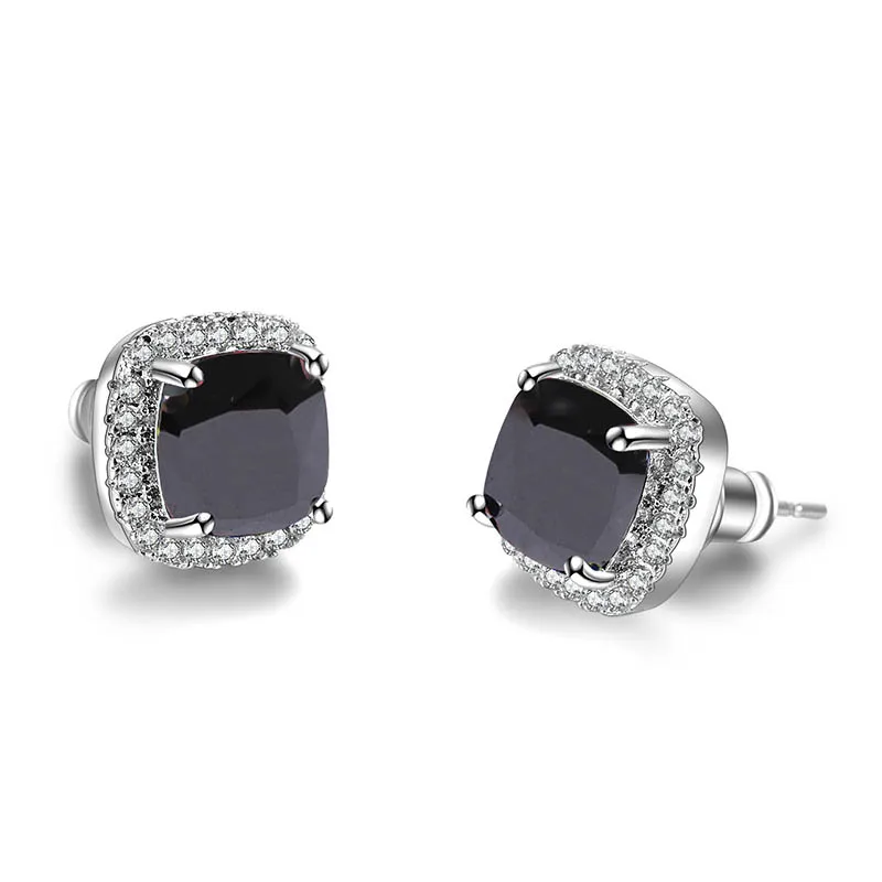 M02-08-04 Bague Ringen, 925 пробы, серебряные серьги-гвоздики для женщин, яркие, Rectange, опал, серьги для помолвки, свадебные украшения, подарки - Цвет камня: M02-08-04