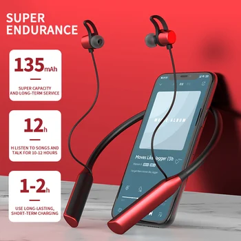 

Popular Neck Bluetooth Earphone Ture Stereo Wireless Fitness Headset Tiktok Gril Gift Sport Neckband Headphone Earphone