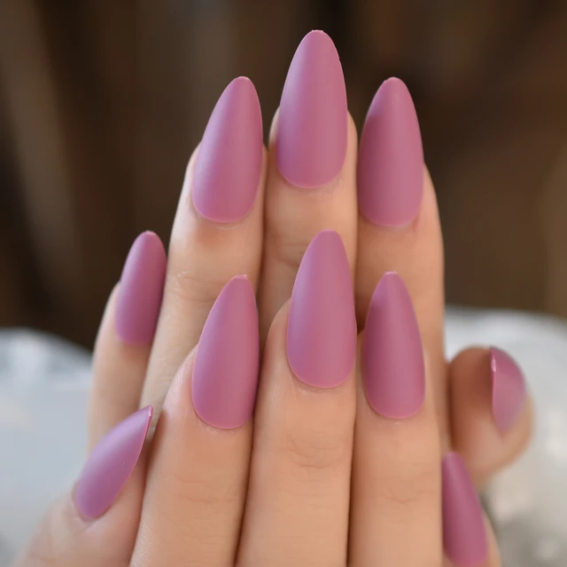 Such a calming & fresh color is this matte light purple nail set 💅🏽💟💜  #mattenails💅 #purplenails💜 #almondnailsdesigns | Instagram
