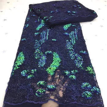 

Nigerian Sequins 3d flower Lace Fabrics 2020 High Quality African Lace Fabric Wedding French Tulle Lace Material For Dress