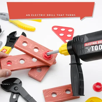 

Children's Play House Toy Boy Simulation Repair Tool Set Portable Tool Box Toy Toys for Boys Brinquedos Menino Kids Drill Scx10