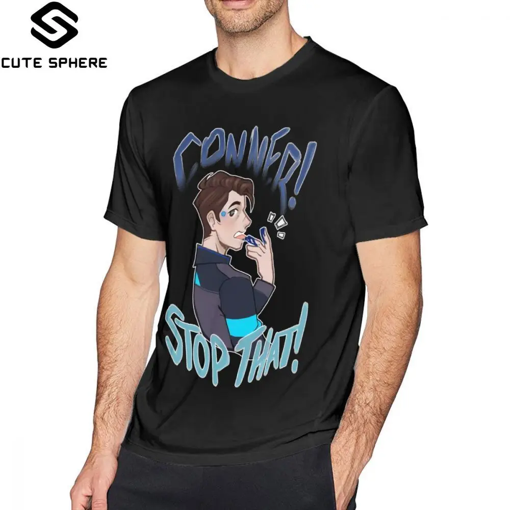 

Detroit Become Human T Shirt Conner Stop That T-Shirt Fashion 100 Cotton Tee Shirt Awesome Men Graphic 5x Short-Sleeve Tshirt