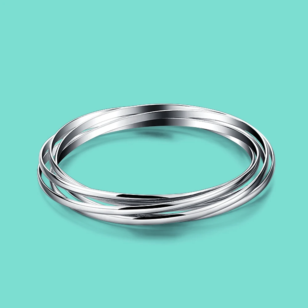 Женский серебряный браслет из серебра 925 пробы с пятью петлями|silver girl|women ring