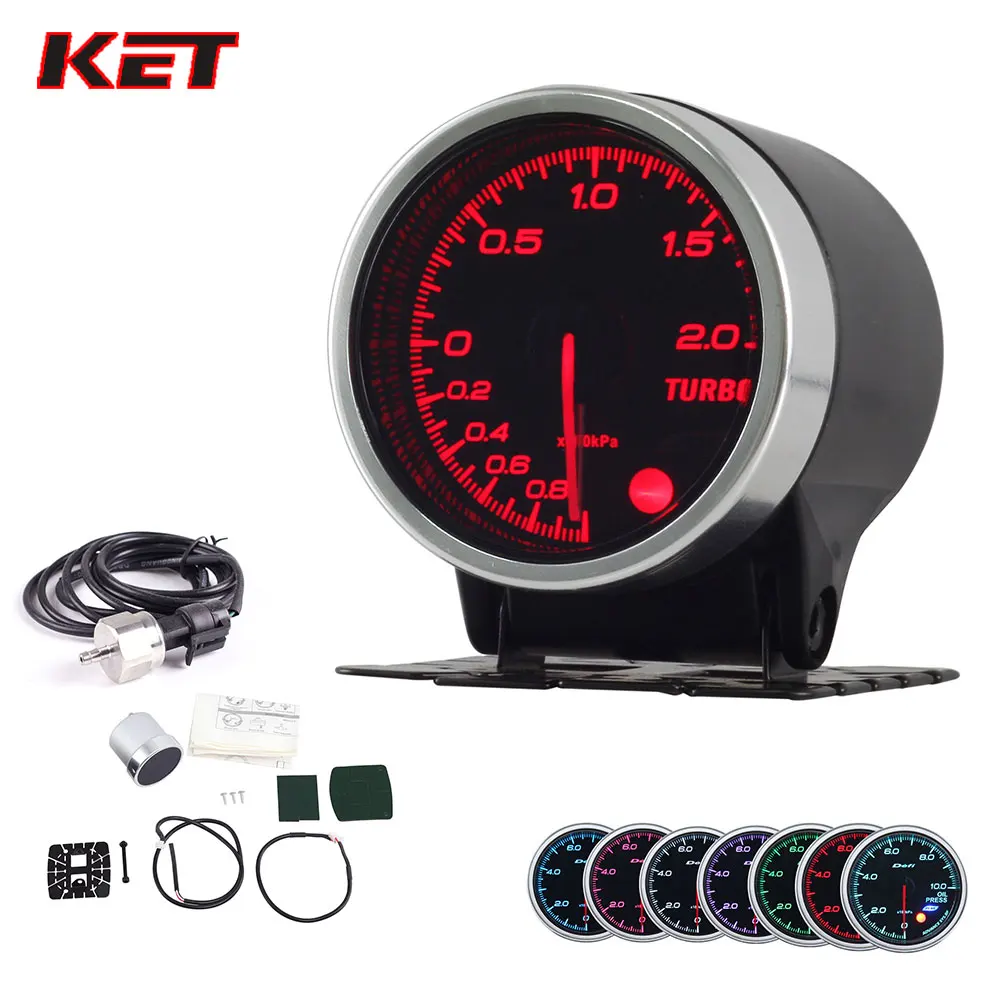 Najtaniej 2 Cal 52MM przydymione soczewki 2Bar Boost Gauge Turbo Boost Meter z czujnik elektryczny