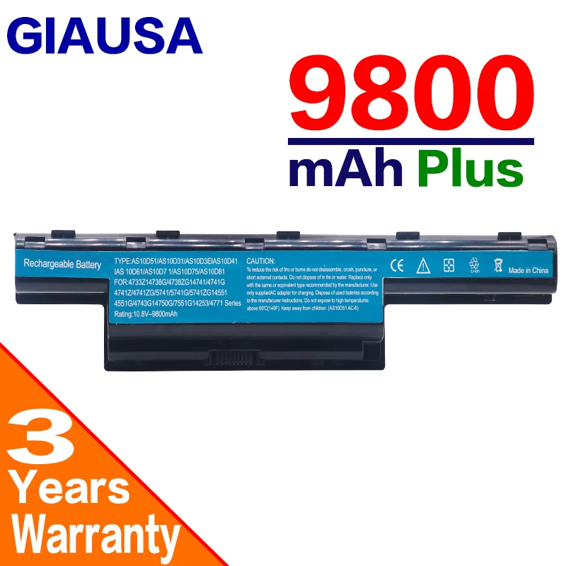Аккумулятор для ноутбука Acer Aspire AS10D81 11 1G 5750G 571G 5551 5733Z 5560G AS10D31 AS10D41 AS10D61 AS10D75 AS10D3E 5742 в