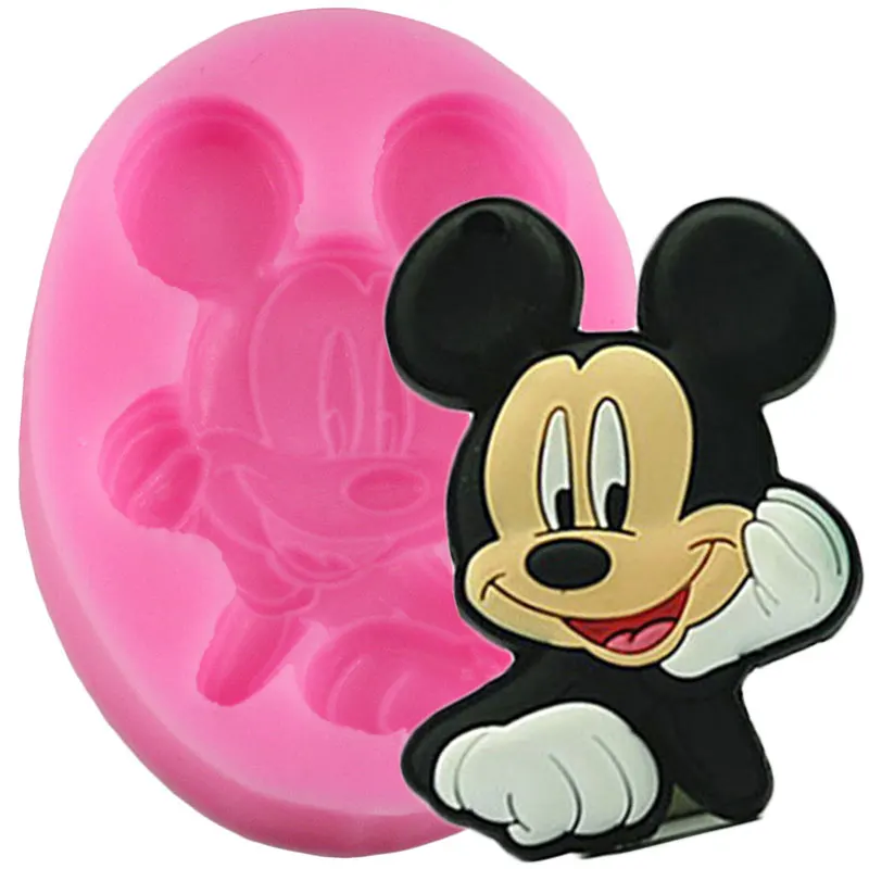 

3D Mickey Mouse Silicone Molds Baby Birthday Cake Decorating Tools Fondant Chocolate Mould Fimo Clay Candy Moulds