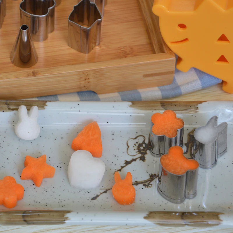 Fruit Cutter Mould Hedgehog Box Design Mini Stainless Steel Mould Biscuit Ham Kids Bento Decoration Tools 10pcs/Set cookie cutter