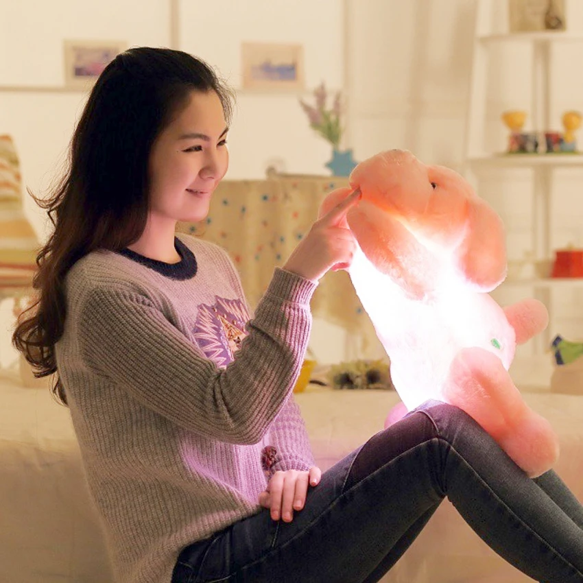 Colorful Glowing Plush Dog Toy for Kids and Baby Girls