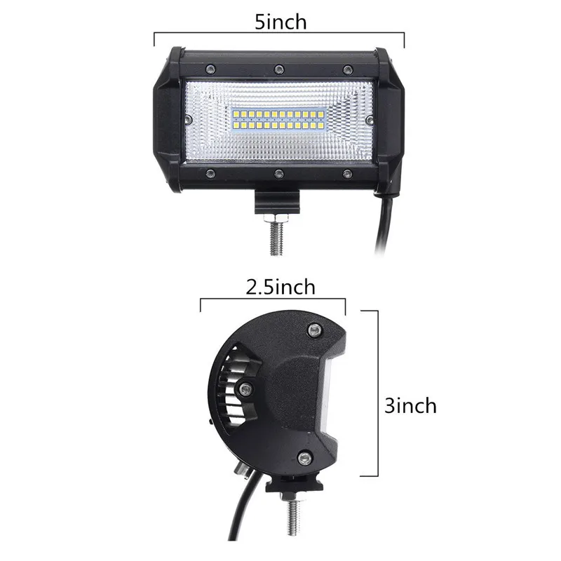 Горячие 2 шт. 5 дюймов 72 Вт комбо светодиодные световые балки точечный луч для работы вождения внедорожный Лодка автомобиль трактор грузовик 4x4 внедорожник ATV 12 В 24 В
