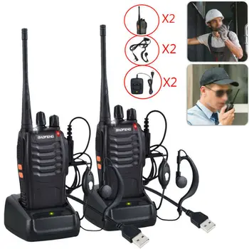 

2Sets BF888S handheld fm transceiver UHF two way Radio BF 888S Ham communicator HF cb radio station Walkie Talkie Baofeng BF888S