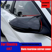 Für Hyundai Elantra Avante CN7 2021 ABS rückspiegel schutzhülle Chrom carbon fiber dekorative horn abdeckung außen