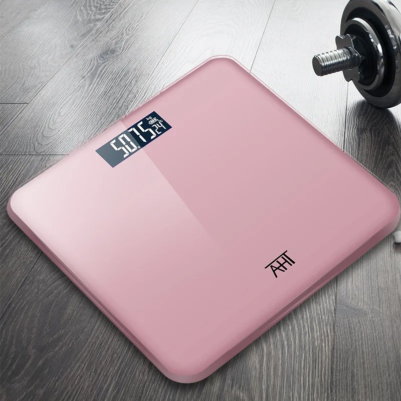 pink Бытовые электронные весы, маленькие весы, квадратные рекламные весы для здоровья девушек - Цвет: pink
