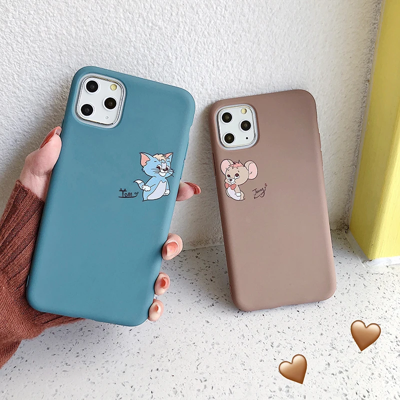 Милый чехол для телефона с кошкой и мышкой для iPhone 11Pro X XS Max XR 6 6S 7 8 Plus Милый Мягкий ТПУ силиконовый защитный чехол