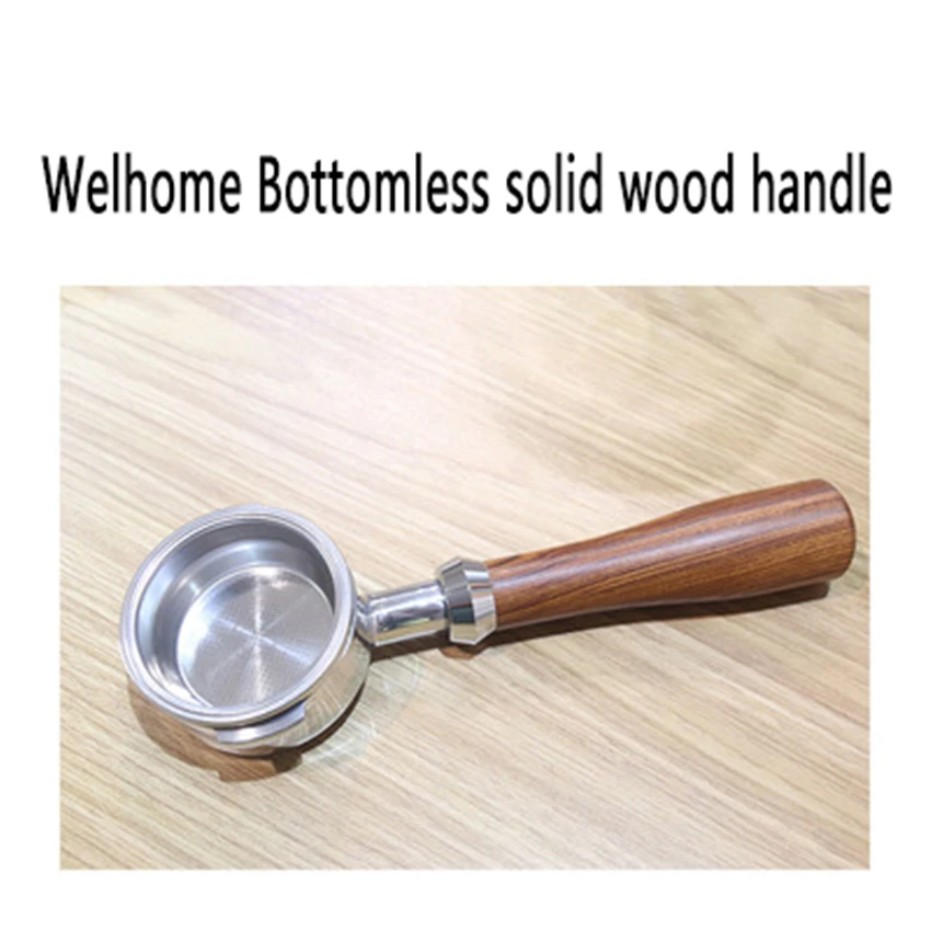  Welhome Solid wood coffee machine handle bottomless semi-automatic coffee machine handle modificati