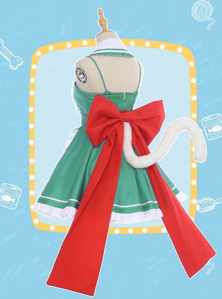 My Hero Academia Deku Maid Cat Costume – Izuku Midoriya Anime Cosplay Dress for Women – Cafe Shop Outfit image 4